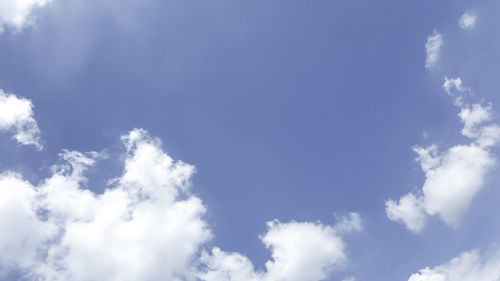 Low angle view of clouds in blue sky