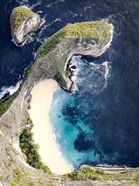 High angle view of sea shore