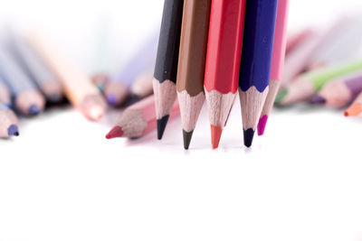 Close-up of colored pencils