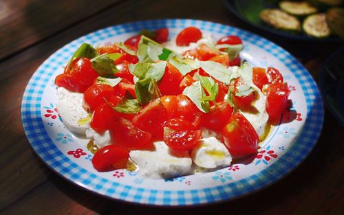 Close-up of salad in plate on table