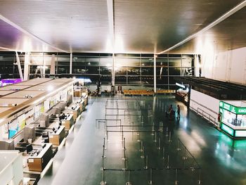 High angle view of people walking in airport