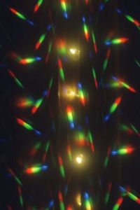 Defocused image of illuminated lights