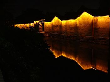 View of calm sea at night