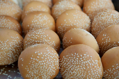 Preparing of burger bread for cooking hamberger