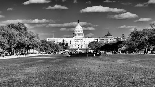 View of historical building against cloudy sky