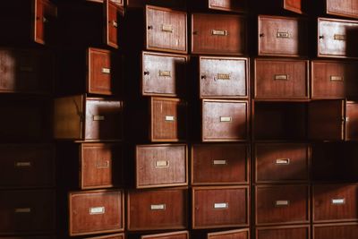 Full frame shot of books in shelf