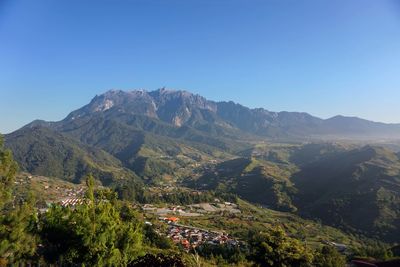 Scenic view of mountains against clear sky