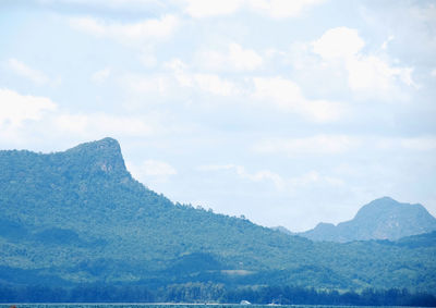 View of mountain against cloudy sky