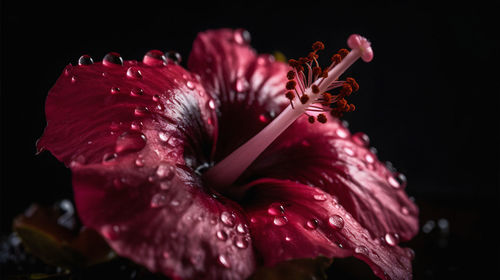 Close-up of flower against black background