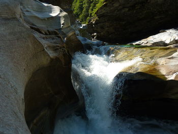 Scenic view of waterfall