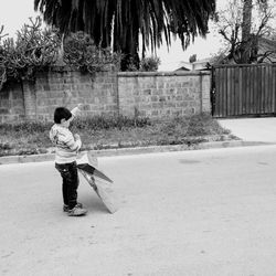 Boy playing in park