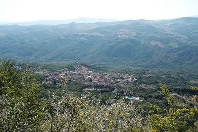 High angle view of landscape against sky