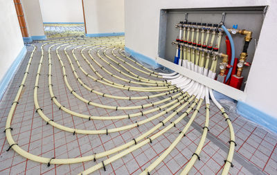 Underfloor heating in construction of new residential house