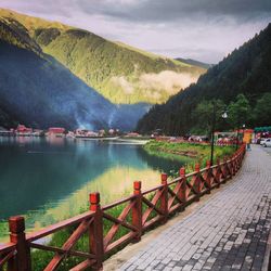 Footpath by lake