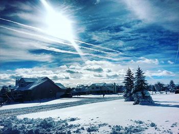 Scenic view of snow covered landscape