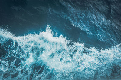 High angle view of sea waves