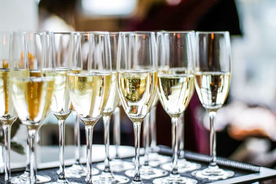 Close-up of wineglass on table