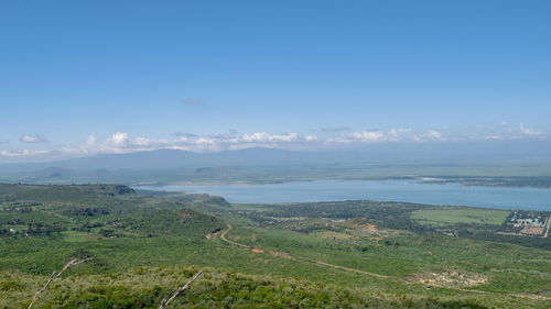 Lake elementaita seen from table mountain in aberdare ranges, kenya