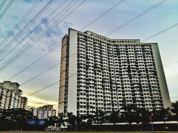 Low angle view of skyscrapers against sky