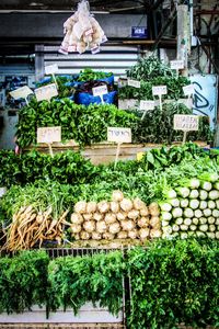 Food for sale at market stall