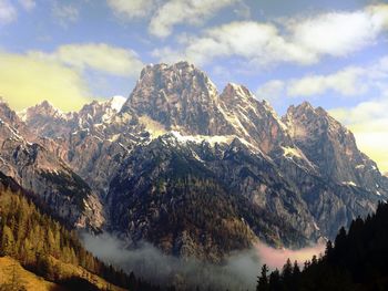 Scenic view of mountains against sky