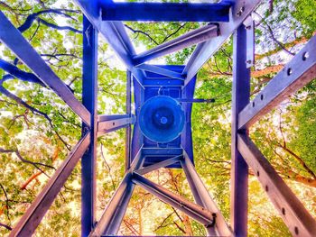 Close-up of metallic structure in forest
