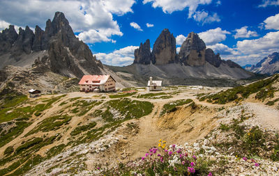 Scenic view of mountains against sky