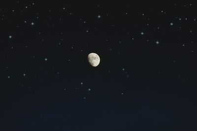 Low angle view of moon in sky