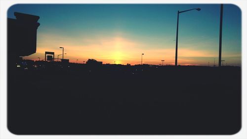 Silhouette landscape at sunset