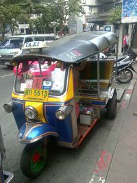 Vehicles on road in city