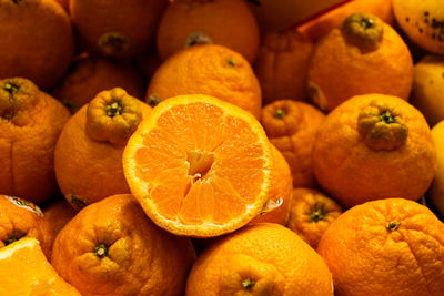 Full frame shot of fresh oranges