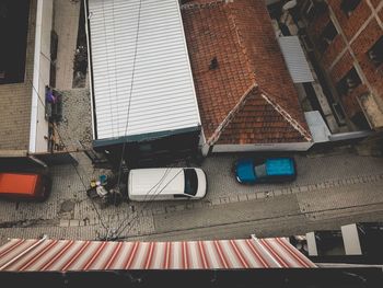 Tilt image of building in city