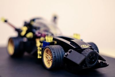 Close-up of toy car