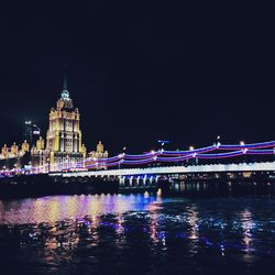 Illuminated city at night