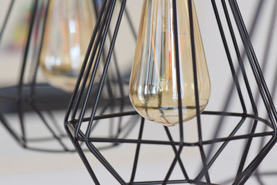 Close-up of pendant lights at home