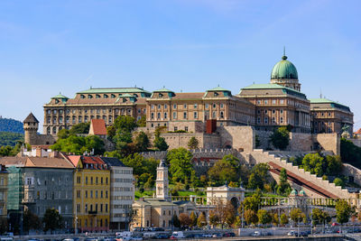 Buildings against blue sky