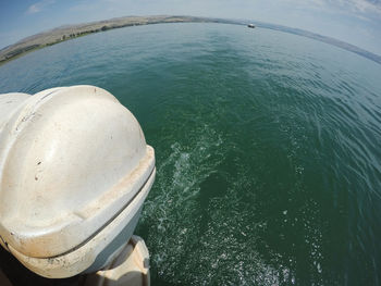 High angle view of sea against sky