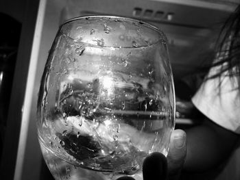 Close-up of beer in glass