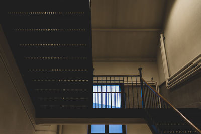 Low angle view of spiral staircase of building