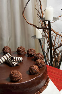 Close-up of cupcakes on table