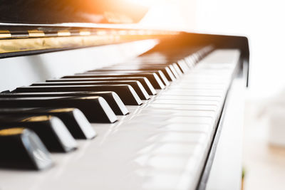 Close-up of piano keys