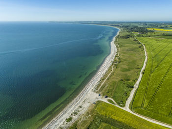 Aerial photo of holme beach and dråby beach, denmark