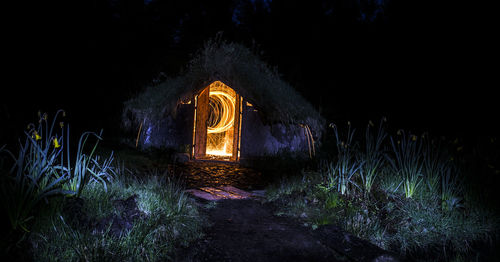 View of illuminated tunnel