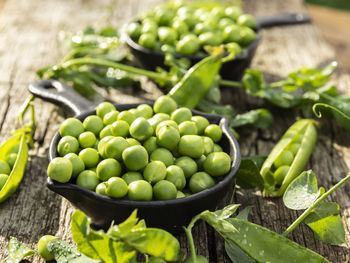 High angle view of fruits on table