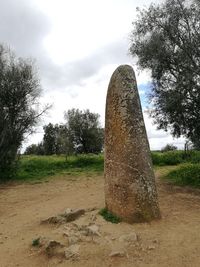 Old ruin on field against sky