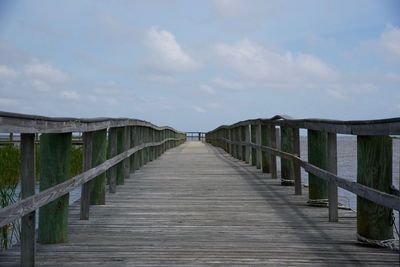 Empty pier against sky