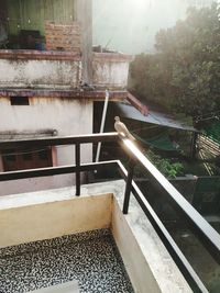 High angle view of staircase by building