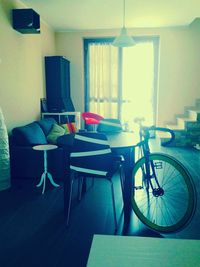 Empty chairs and table