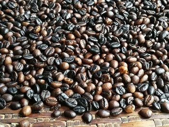 Close-up of roasted coffee beans