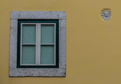 Close-up of yellow window